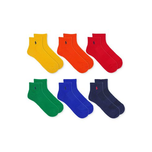 Polo Ralph Lauren Mens 6-Pk. Performance Colorful Quarter Socks