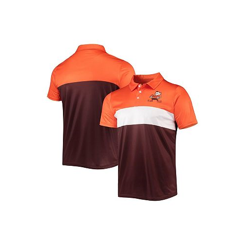 FOCO Mens Orange Brown Cleveland Browns Retro Colorblock Polo Shirt