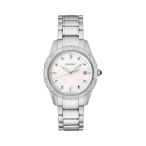 Seiko Womens Diamond (1/6 ct. t.w.) Stainless Steel Bracelet Watch 33mm