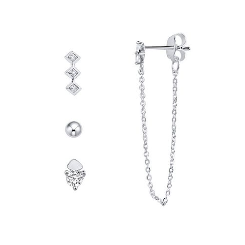 And Now This Multi Earring Cubic Zirconia 4-Piece Assortment