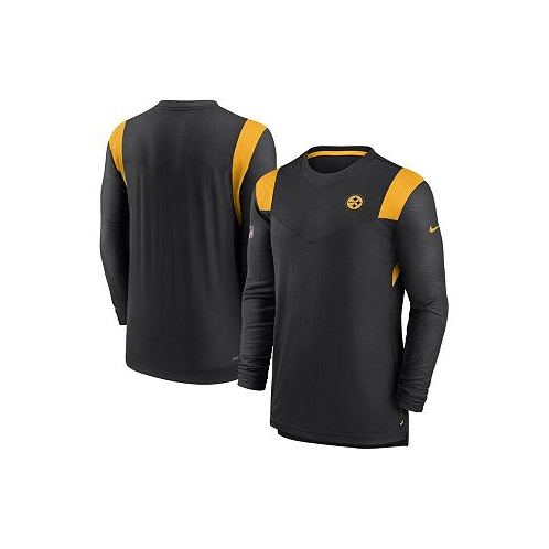 Nike Mens Black Pittsburgh Steelers Sideline Tonal Logo Performance Player Long Sleeve T-shirt