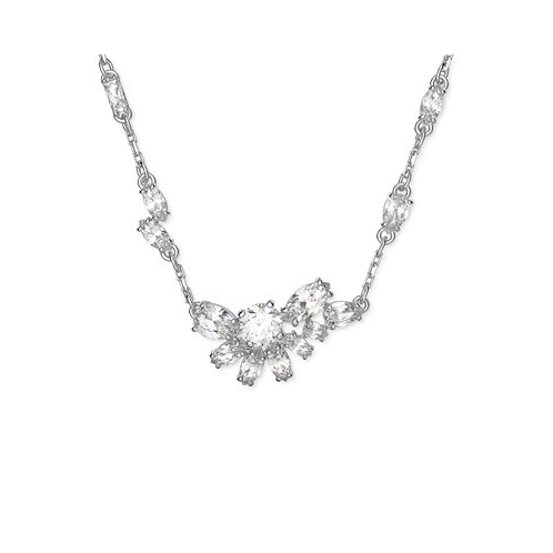 Swarovski Silver-Tone Gema Crystal Pendant Necklace 14-1/8 + 2 extender
