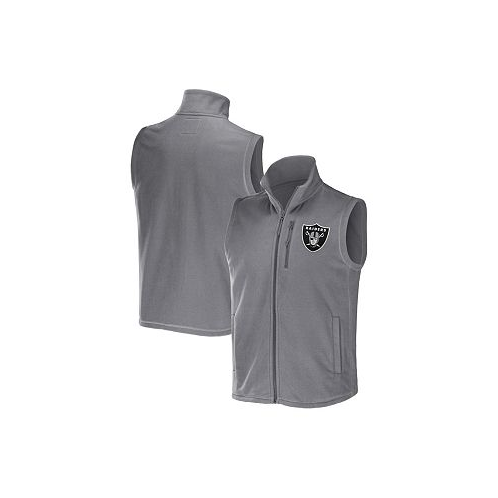 Fanatics Mens NFL x Darius Rucker Collection by Gray Las Vegas Raiders Polar Fleece Full-Zip Vest