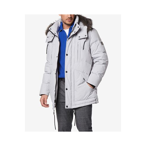 Marc New York Mens Tremont Down Parka with Faux Fur Trimmed Removable Hood