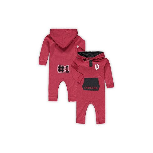 Colosseum Newborn and Infant Boys and Girls Crimson Indiana Hoosiers Henry Pocketed Hoodie Romper