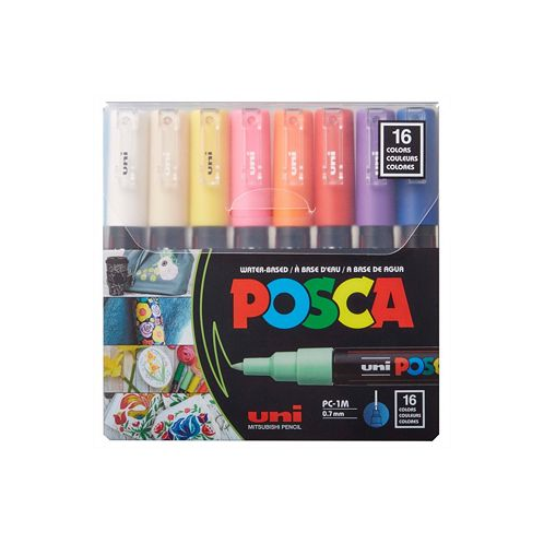 POSCA 16 Piece Color Paint Extra Fine Marker Set 1 ml