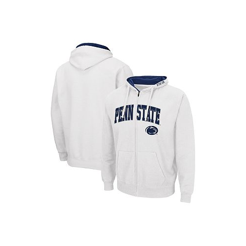 Colosseum Mens White Penn State Nittany Lions Arch and Logo 3.0 Full-Zip Hoodie