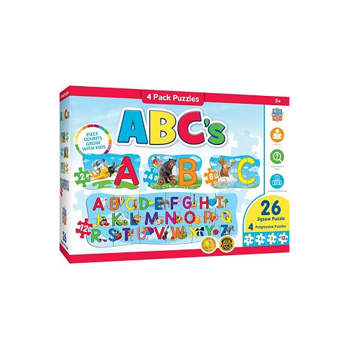 Masterpieces ABCs - Educational 4-Pack Jigsaw Puzzles for Kids