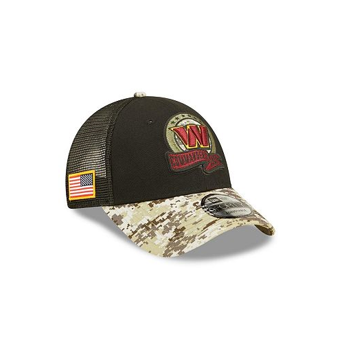 New Era Big Boys Black Camo Washington Commanders 2022 Salute To Service 9FORTY Snapback Trucker Hat