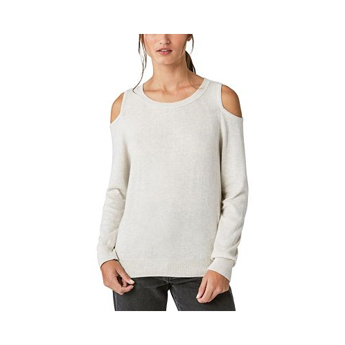 Lucky Brand Womens Cold-Shoulder Long-Sleeve Sweater