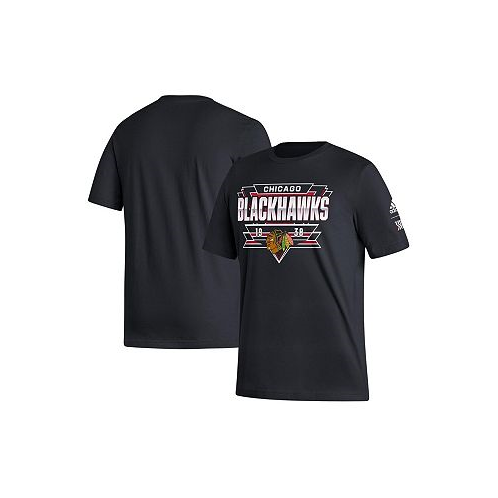 Adidas Mens Black Chicago Blackhawks Reverse Retro 2.0 Fresh Playmaker T-shirt
