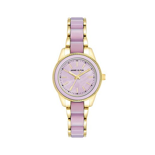 Anne Klein Womens Gold-Tone Alloy with Lavender Plastic Bracelet Watch 30mm