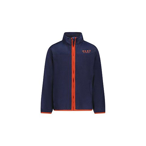DKNY Boys Polar Fleece Zip Up Jacket with High Collar