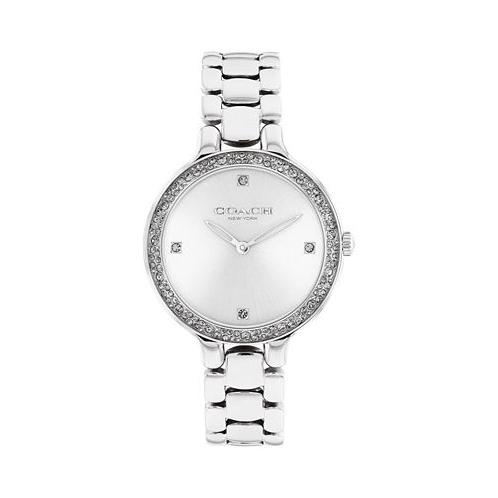 COACH Womens Chelsea Quartz Silver-Tone Stainless Steel Bracelet Watch 32mm