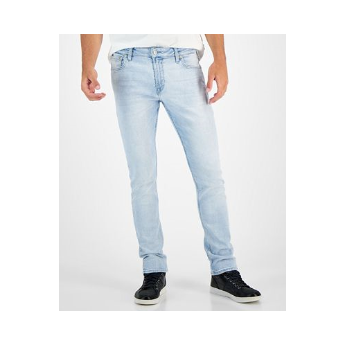 GUESS Mens Light-Wash Slim Tapered Fit Jeans