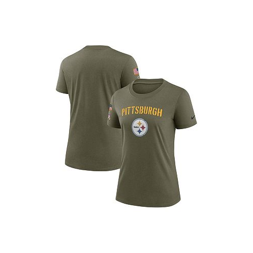 Nike Womens Olive Pittsburgh Steelers 2022 Salute To Service Legend T-shirt
