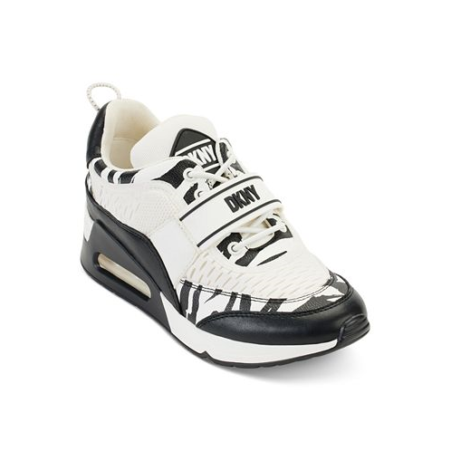 DKNY Womens Aislin Lace-Up Logo-Strap Sneakers