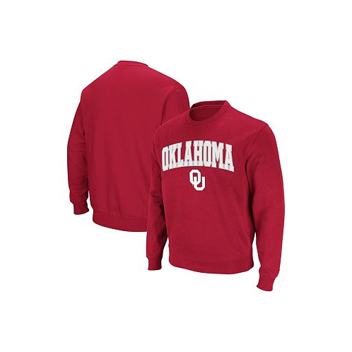 Colosseum Mens Oklahoma Sooners Arch & Logo Crew Neck Sweatshirt