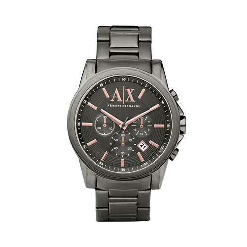 A|X Armani Exchange Mens Chronograph Gunmetal Gray Stainless Steel Bracelet Watch 45mm