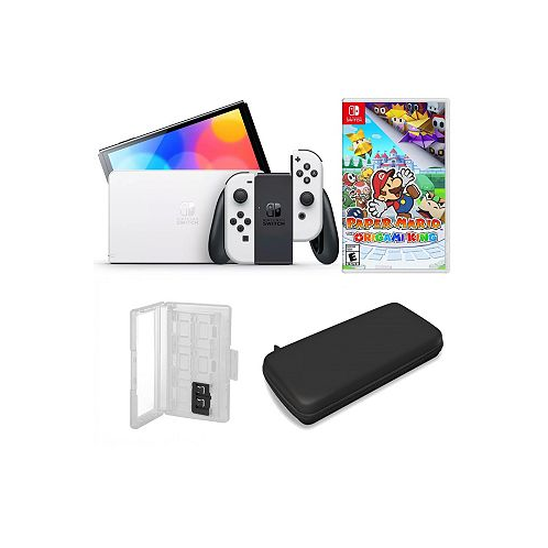 Nintendo Switch OLED in White with Paper Mario & Accessories
