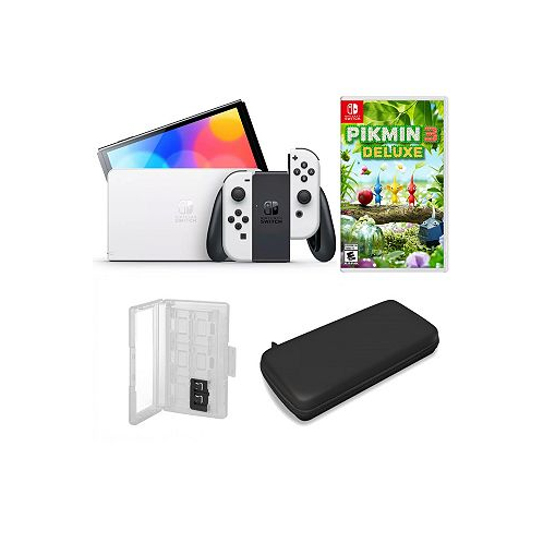 Nintendo Switch OLED in White with Pikmin 3 & Accessories