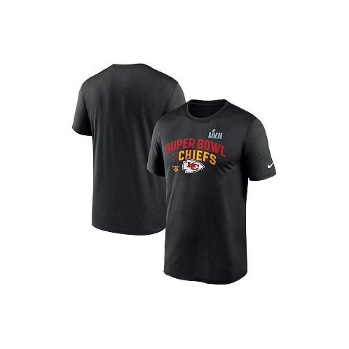 Nike Mens Black Kansas City Chiefs Super Bowl LVII Team Logo Lockup T-shirt