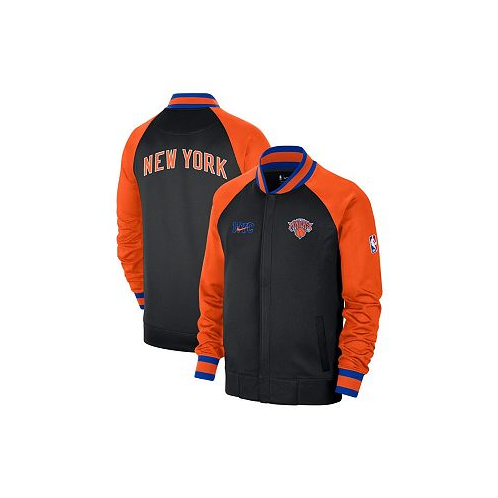 Nike Mens Black Orange New York Knicks 2022/23 City Edition Showtime Thermaflex Full-Zip Jacket