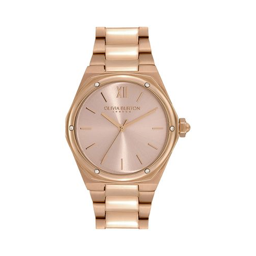 Olivia Burton Womens Hexa Blush and Carnation Gold-Tone Steel Watch 33mm