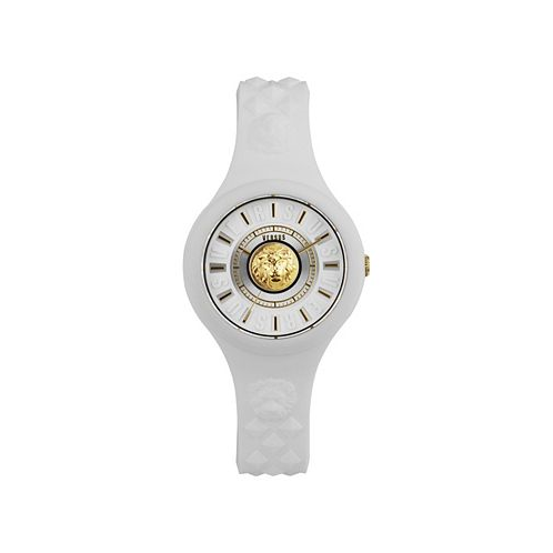 Versus Versace Womens 3 Hand Quartz Fire Island White Silicone Watch 39mm