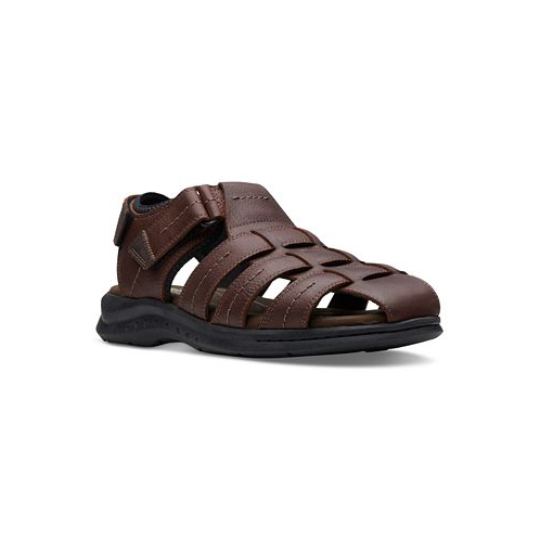 Clarks Mens Walkford Fish Tumbled Leather Sandals