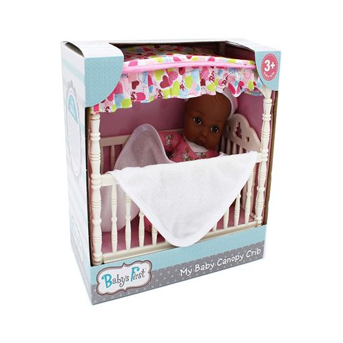 Babys First by Nemcor Goldberger Doll Canopy Crib With 9 Doll African-American