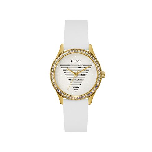 GUESS Womens Analog White Silicone Watch 38mm