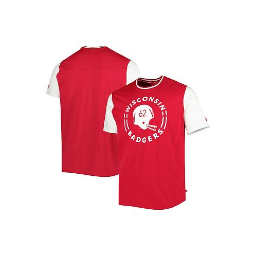 Under Armour Mens Red and White Wisconsin Badgers Iconic Block T-shirt