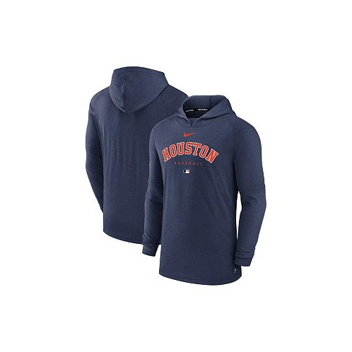 Nike Mens Heather Navy Houston Astros Authentic Collection Early Work Tri-Blend Performance Pullover Hoodie