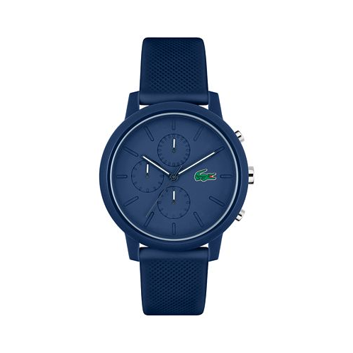 Lacoste Mens L 12.12. Chrono Navy Blue Silicone Strap Watch 43mm