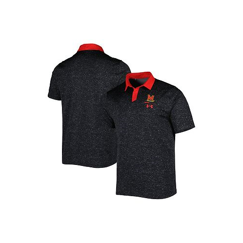 Under Armour Mens Black Maryland Terrapins Static Performance Polo Shirt