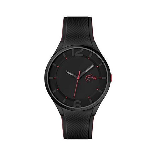 Lacoste Mens Ollie Black Silicone Strap Watch 44mm