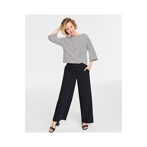 On 34th Womens Double-Weave Wide-Leg Pants Regular and Short Length