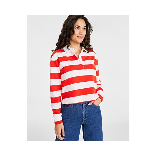 On 34th Womens Cotton Long-Sleeve Rugby Shirt