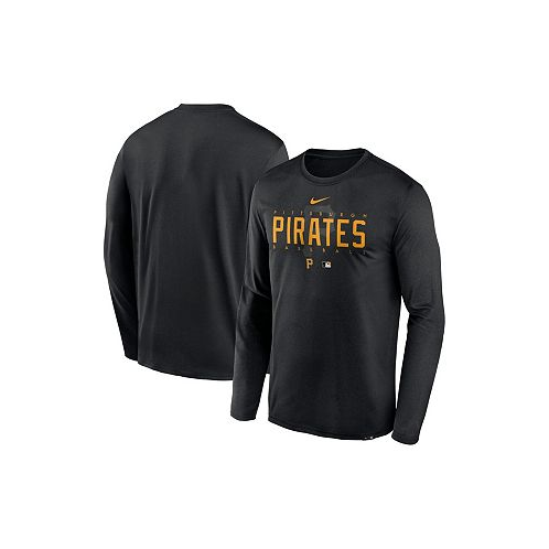 Nike Mens Black Pittsburgh Pirates Authentic Collection Team Logo Legend Performance Long Sleeve T-shirt