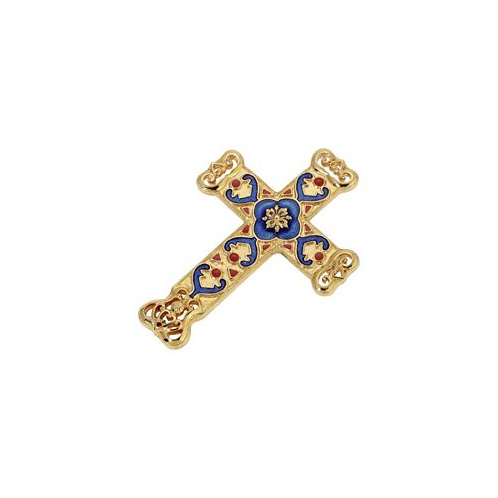 2028 Symbols of Faith Enamel Cross Brooch