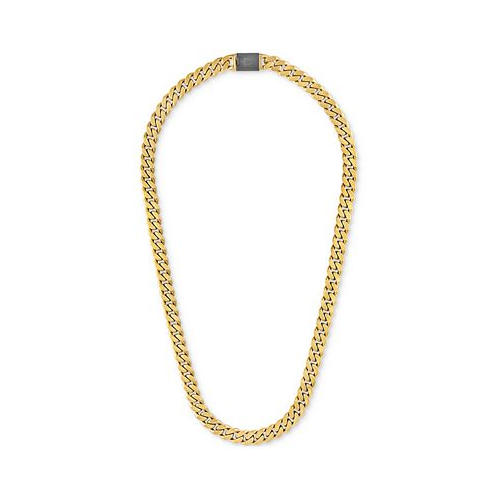 Bulova Mens Classic Curb Chain 24 Necklace in Gold-Plated Stainless Steel