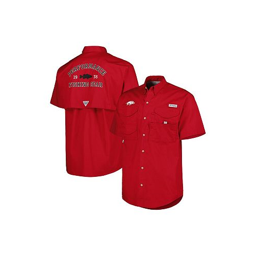 Columbia Mens Cardinal Arkansas Razorbacks Bonehead Button-Up Shirt