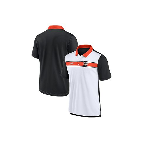 Nike Mens White Black San Francisco Giants Rewind Stripe Polo Shirt