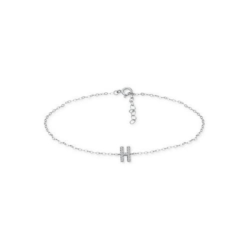 Giani Bernini Cubic Zirconia Initial Ankle Bracelet in Sterling Silver Created for Macys
