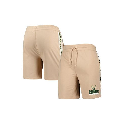 Concepts Sport Mens Tan Milwaukee Bucks Team Stripe Shorts