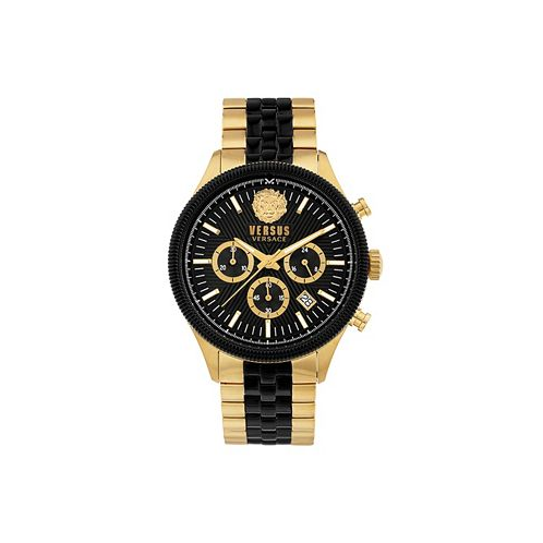 Versus Versace Mens Chronograph Date Quartz Colonne Gold-Tone black Stainless Steel Bracelet 44mm