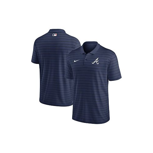 Nike Mens Navy Atlanta Braves Authentic Collection Victory Striped Performance Polo Shirt