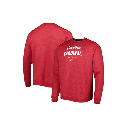 Nike Mens Cardinal Stanford Cardinal Vault Stack Club Fleece Pullover Sweatshirt