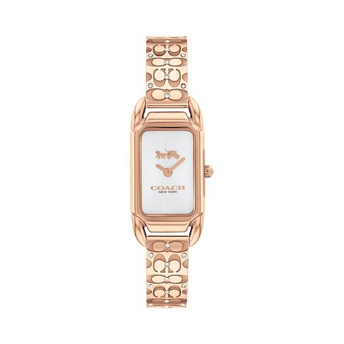 COACH Womens Cadie Signature C Rose Gold-Tone Stainless Steel Bangle Watch 28.5 x 17.5mm